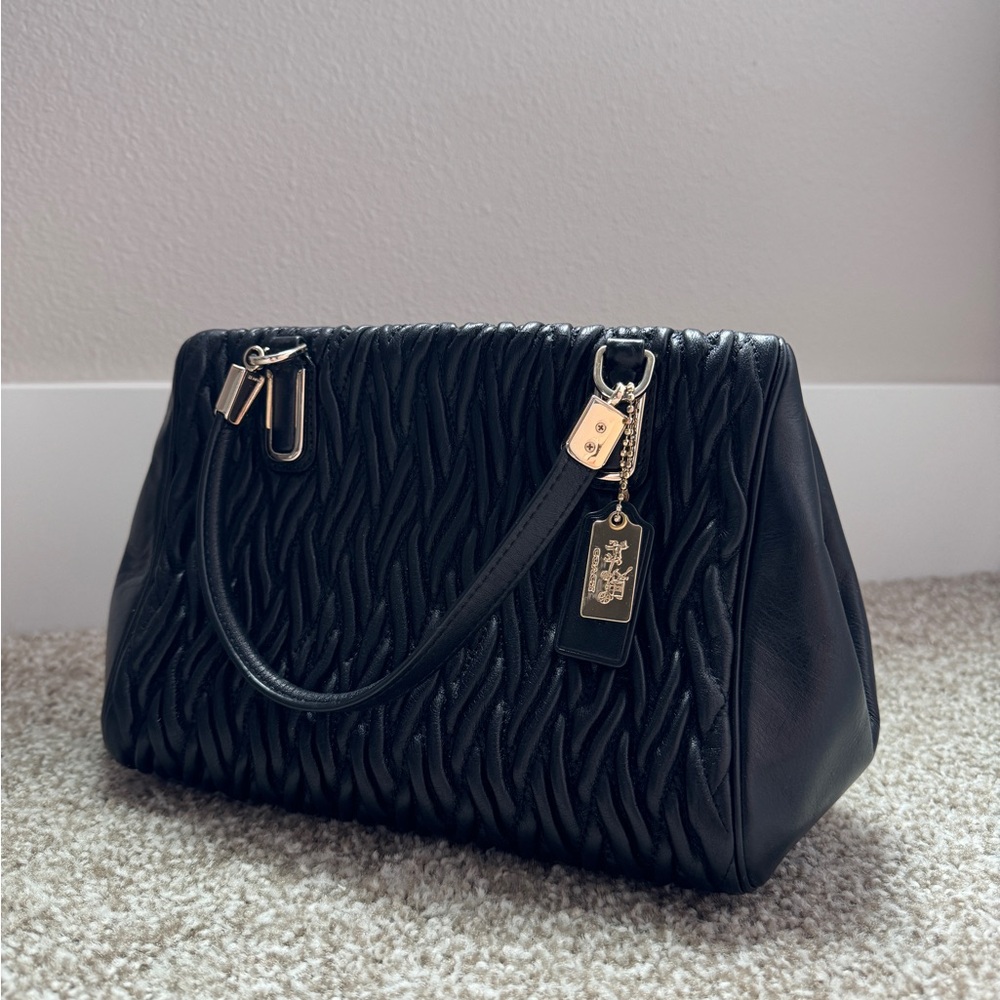 COACH 25982 MADISON MADELINE EW GATHERED LEATHER SATCHEL BAG